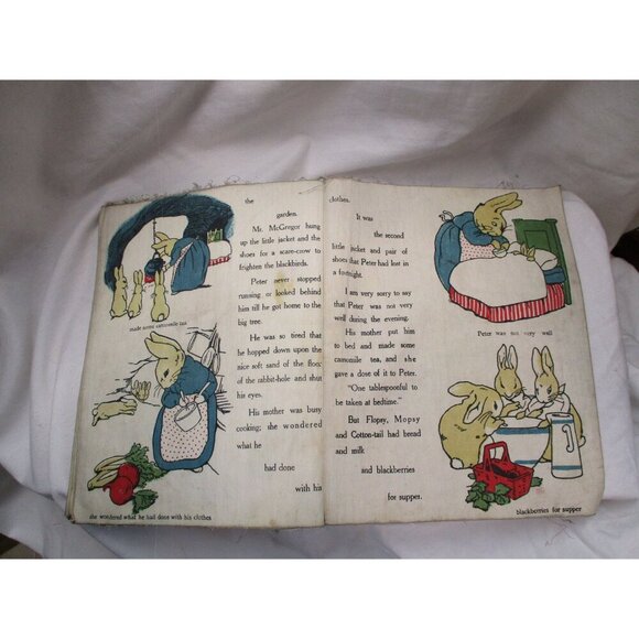 Peter Rabbit1908 Hurst & Co, Limp Cloth books Children's books, Antique cloth - Picture 9 of 10